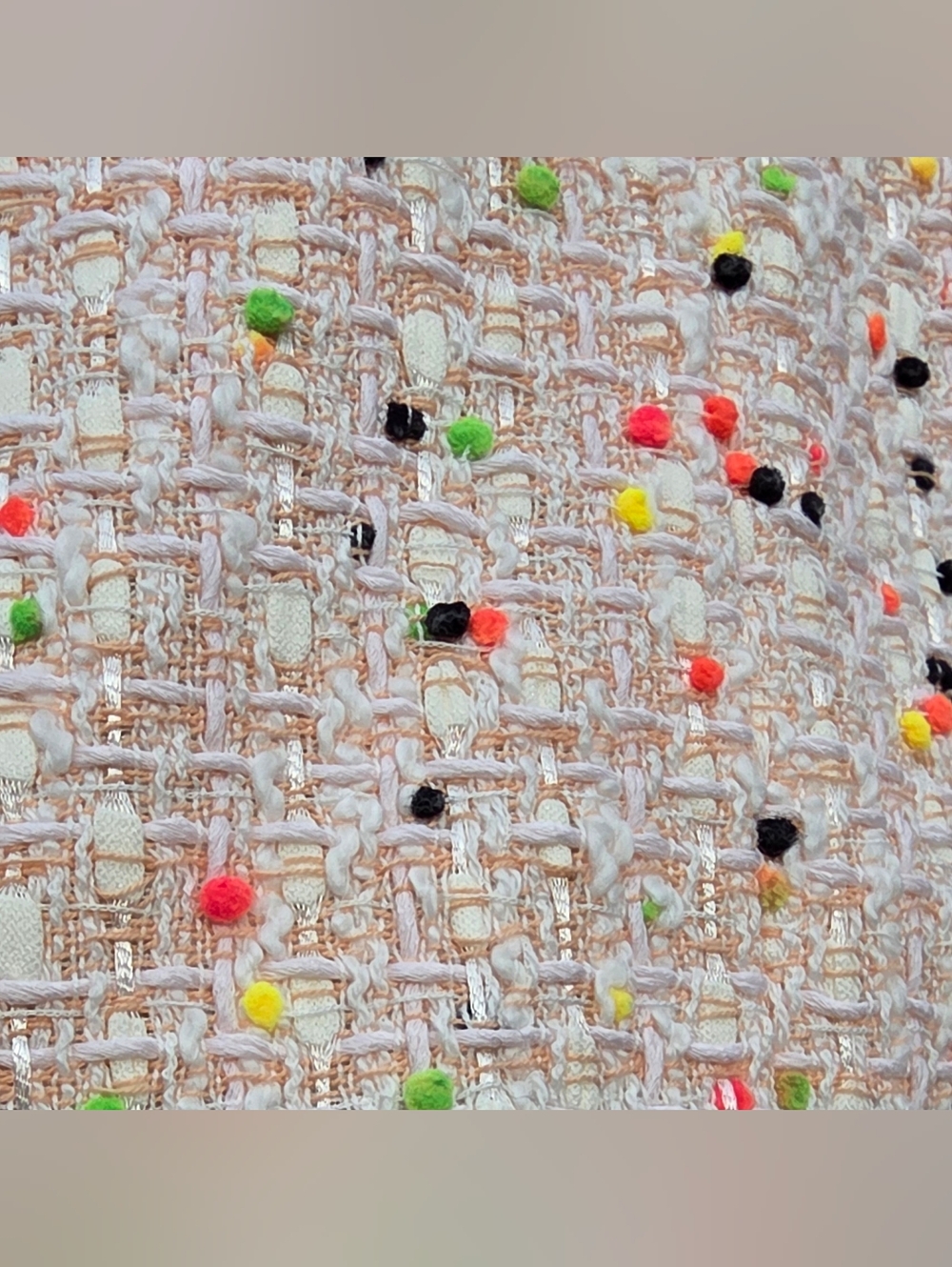 CHANEL Spring 2019 RTW Pink Multi Speckled Tweed Cropped Jacket Size FR 36/US 4 - Picture 7 of 11